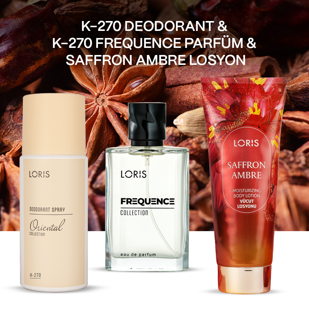 K-270 Kadın Parfüm & K-270 Deodorant & Saffron Ambre Losyon