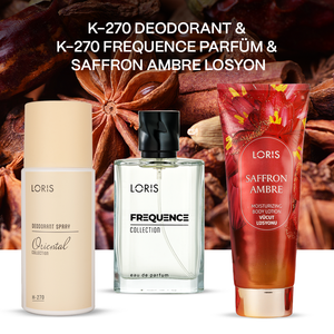 K-270 Kadın Parfüm & K-270 Deodorant & Saffron Ambre Losyon