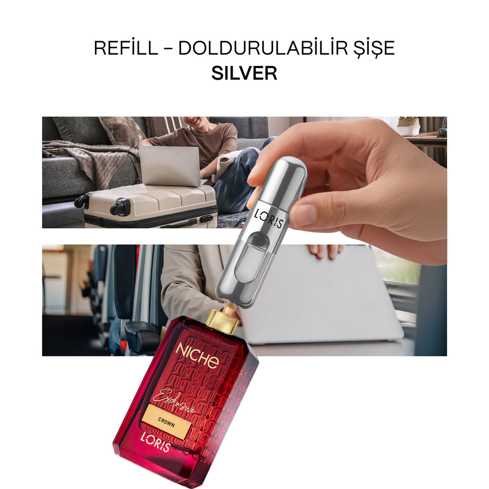 Doldurulabilir Mini Parfüm Şişesi 5 ML | Silver