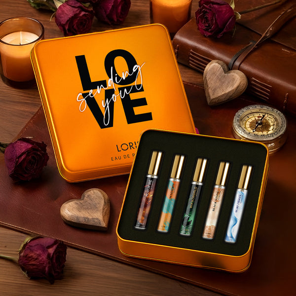 Valentine's Day 5-Piece Men's Perfume Set – Orange Collection